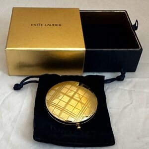 Estee Lauder Gold Plaid Tartan Compact- Lucidity